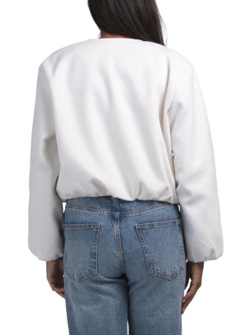 JASON WU lines long sleeve zip front bomber jacket with gathered hem - Picture 2 of 4